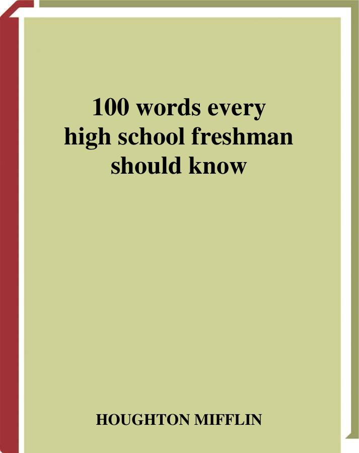 100 words every high school freshman should know